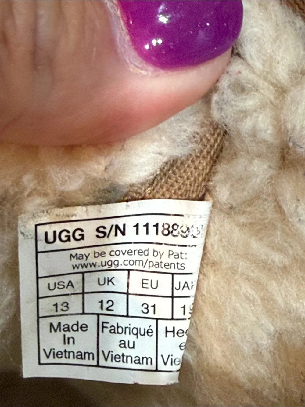 UGG girls sheepskin